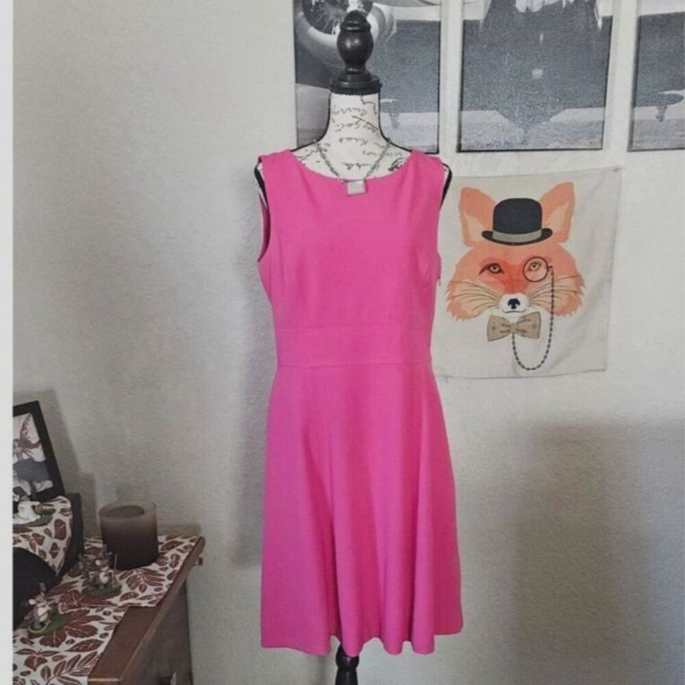 Hot Pink Fit & Flare Sleeveless Dress | CorpCore | BarbieCore